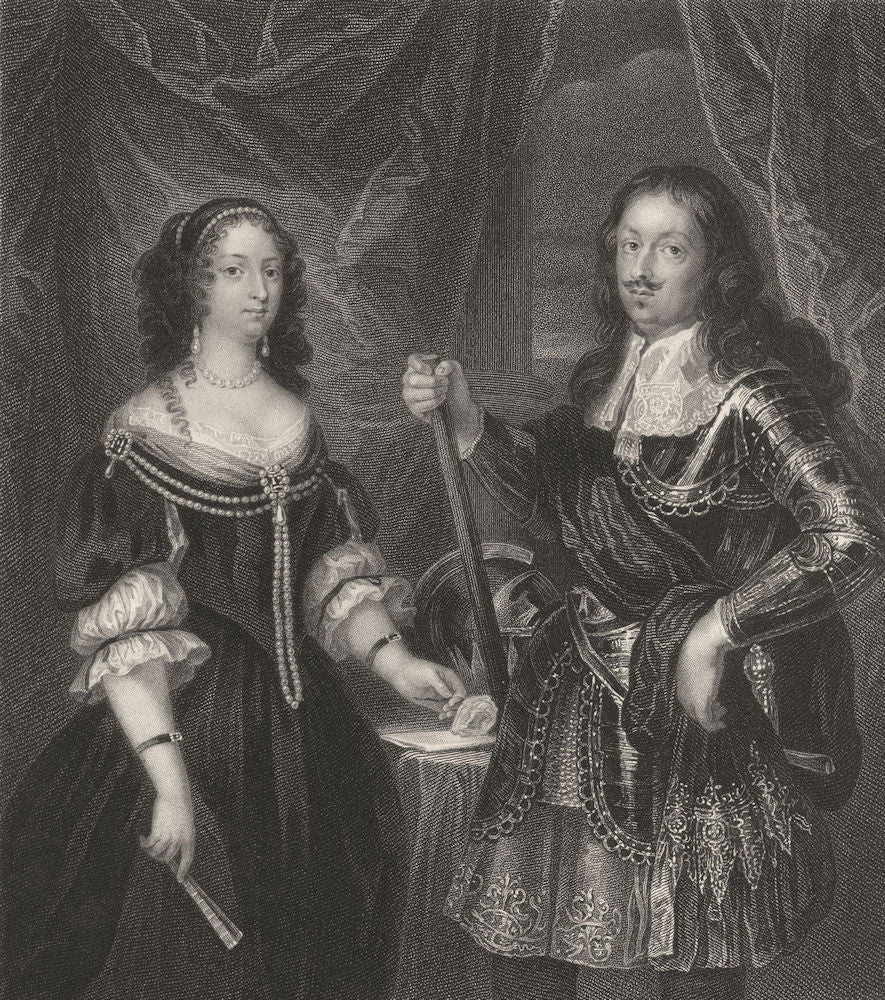 FERDINAND OF MEDICIS AND HIS CONSORT. Velasquez 1835 old antique print picture